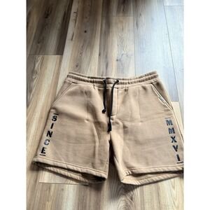 AAR All American Roughneck Men's Shorts Large Brown Fleece Thick Workout Athleti